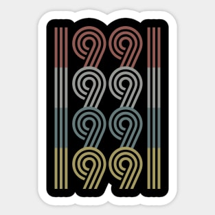 1991 Birth Year Retro Style Sticker